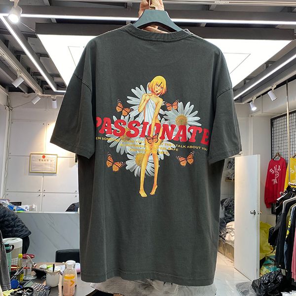 

t shirt 22ss men women crew neck funny letters printed short sleeve oversized t-shirt real pics, White;black
