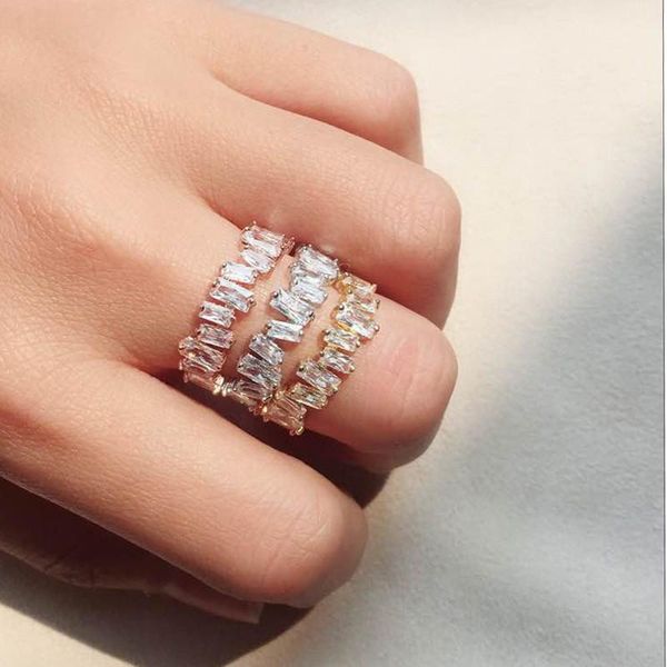 

wedding rings opening adjust zircon for women simple irregularity ring ladies fashion silver jewelry finger engagement, Slivery;golden