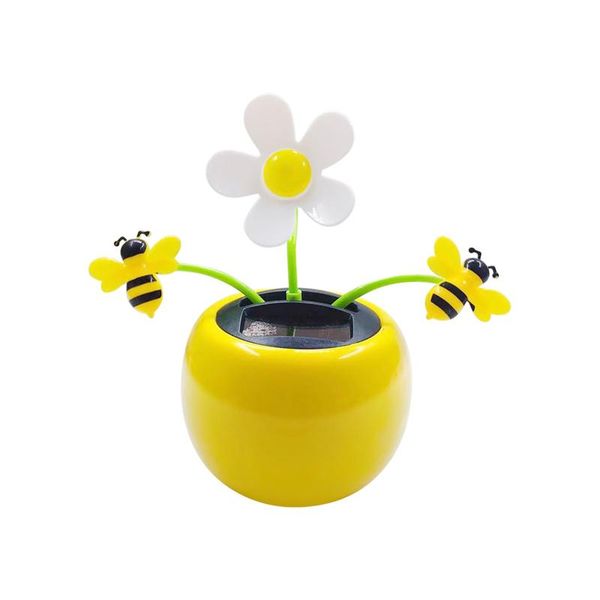 

solar automatic swing sun flower car balcony decoration bee interior decor festive office desk room for children gifts decorative objects &