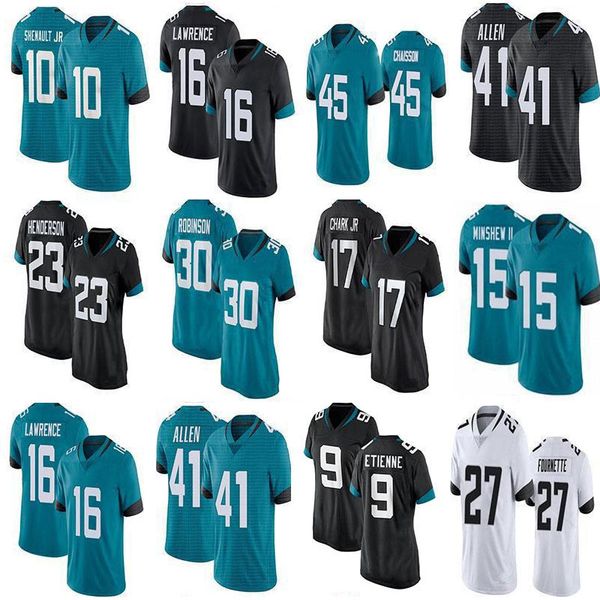 

16 trevor lawrence 9 travis etienne custom football jerseys 30 james robinson 45 k'lavon chaisson 41 josh allen 15 gardner minshew ii 2, Black;red