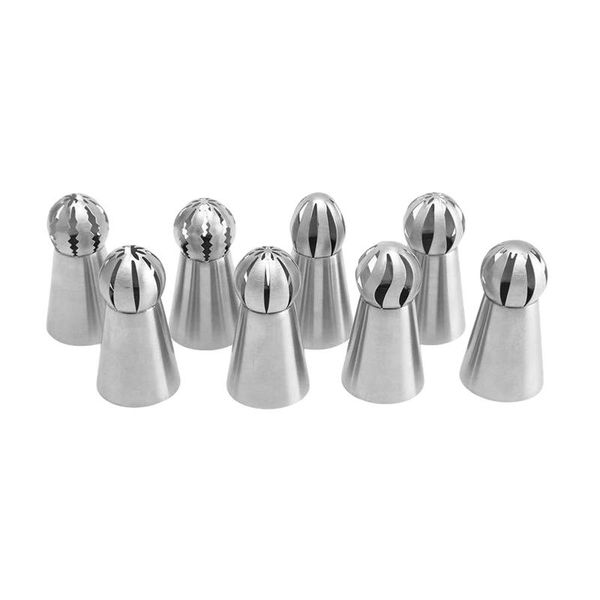 

baking & pastry tools 8pcs stainless steel flower nozzle professional reusable russian mouth cake dessert decoration accessories