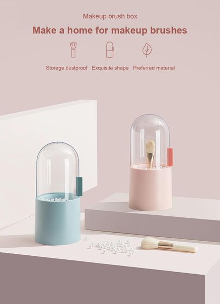 

multifunctional makeup brush bucket dust-proof transparent eye shadow box pearl storage drop/wholesale boxes & bins
