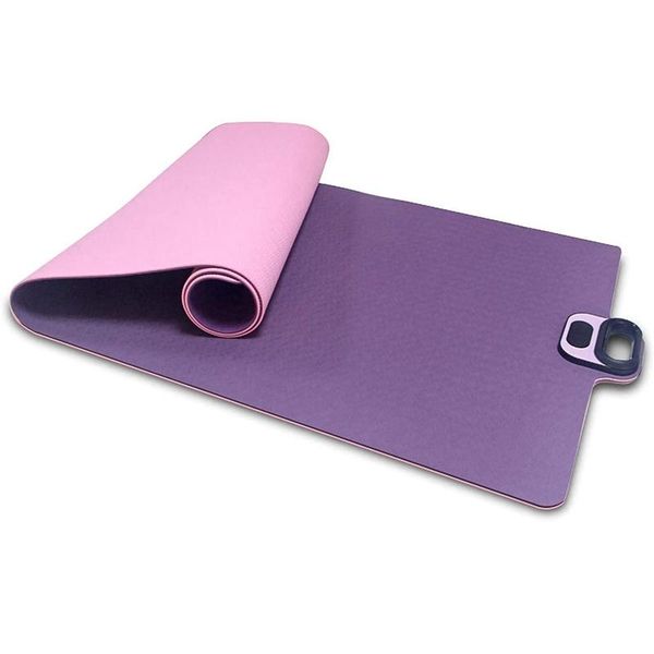 

yoga mat with phone stand and countdown timer, premium 1/4inch thick fitness & exercise for yoga, pilates mats