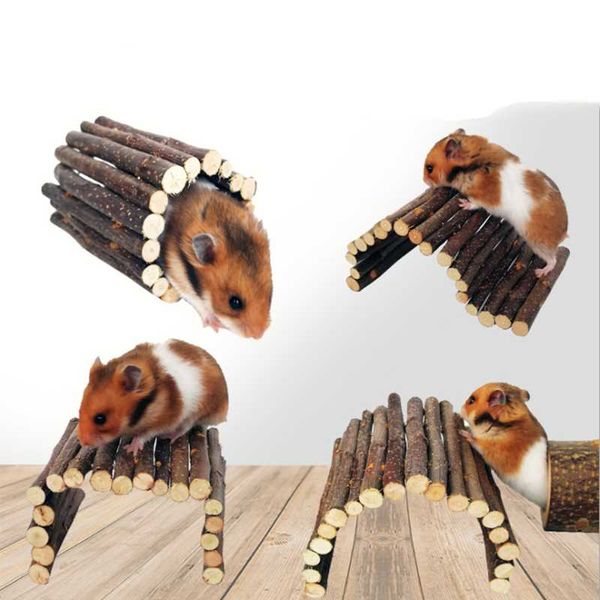 

hamster bridge rat ladder wooden toy for small animals cage wood natural hideout guinea pig chinchilla ferret animal supplies