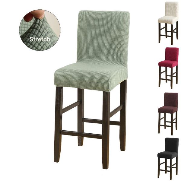 

solid slipcover stretch chair cover modern jacquard barstool bar stool spandex seat cafe store protector covers