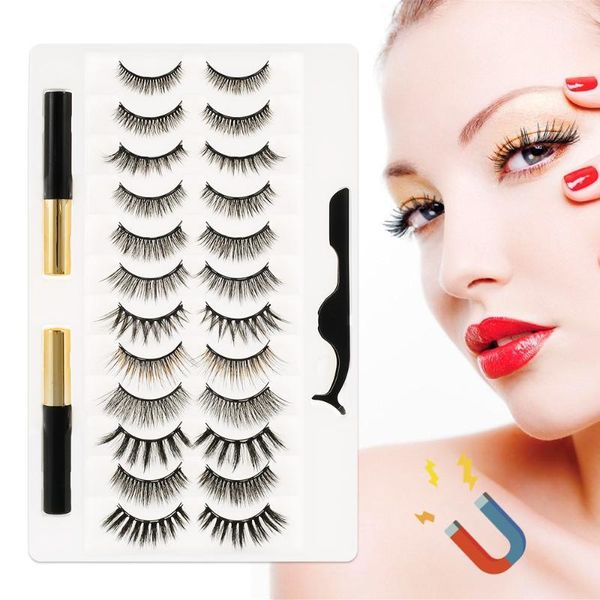 

pairs more color faux mink magnet eyelash magnetic eyeliner false eyelashes long lasting extension1