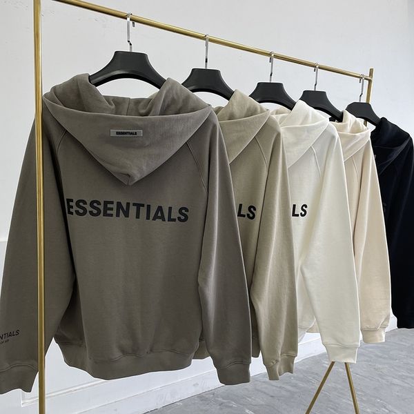 

feel of god fog essentials double thread zipper hooded sweater men's high street loose trend coat, Black