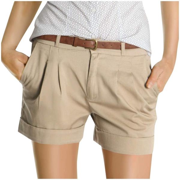

women's shorts 2021 summer casual comfortable elegant wild with belt pleated thin autumn winter slim wide leg, White;black