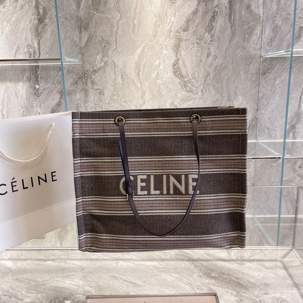 

2021 edition]celinse stripe canvas shopping [advanced storage bags one shoulder bag beach bag luxuryss designerss yw