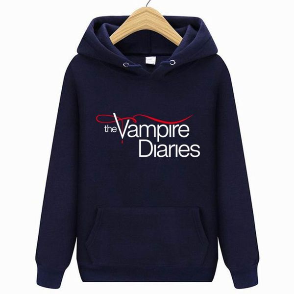 

men's hoodies & sweatshirts the vampire diaries women/mens long sleeve hodies pullovers hoodie women men casual hooded clothes unisex, Black