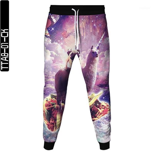 

summer animal 3d printing men's casual loose jogging sports trousers outdoor quick-drying fitness pants s-6xl, Black