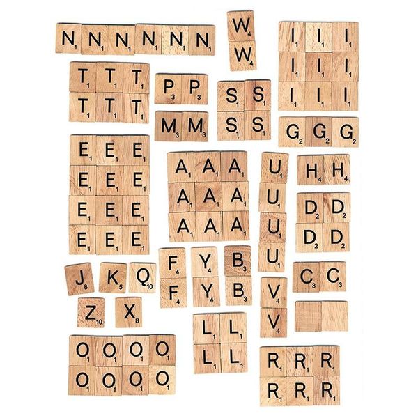 

novelty items drop 100 pcs wood tiles letter alphabet s number craft english words