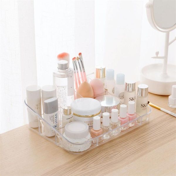 

storage boxes & bins transparent cosmetics box multi grid plastic makeup lipstick polish organizer case deskjewelry holder display stand