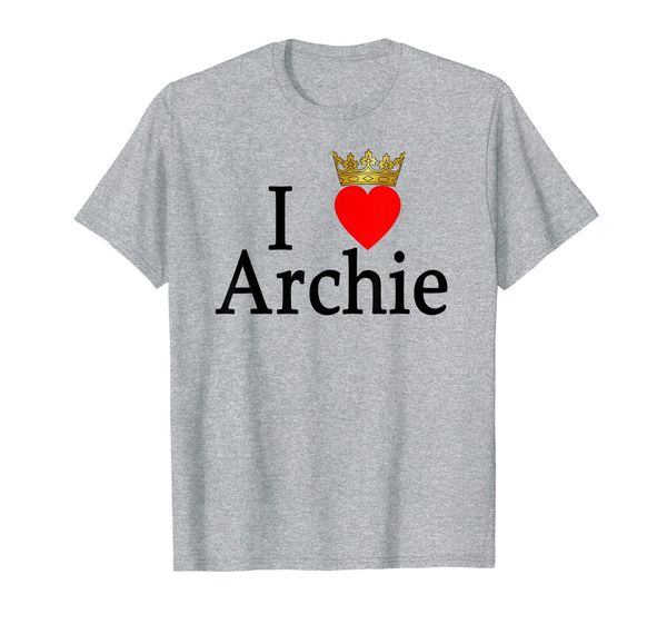 

i love archie t-shirt crown and heart t-shirt, White;black