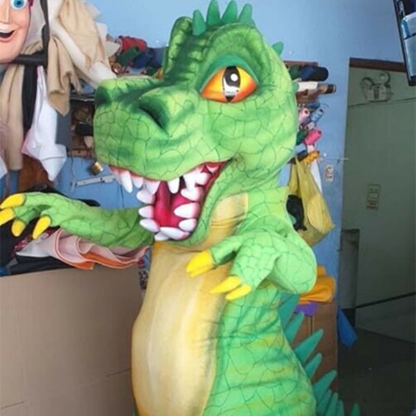 Mascot Costumestrex Verde Dinossauro Pangea Mascote Traje Personagem Halloween Party Game Dress Roupas Roupas Publicidade Carnaval