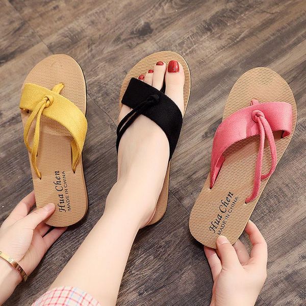 

slippers shoes women women's summer fashion flat sandalias mujer, Black