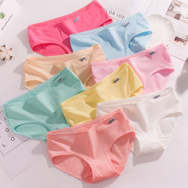 

a001 candy simple cotton pure color women's underwear, Black;pink