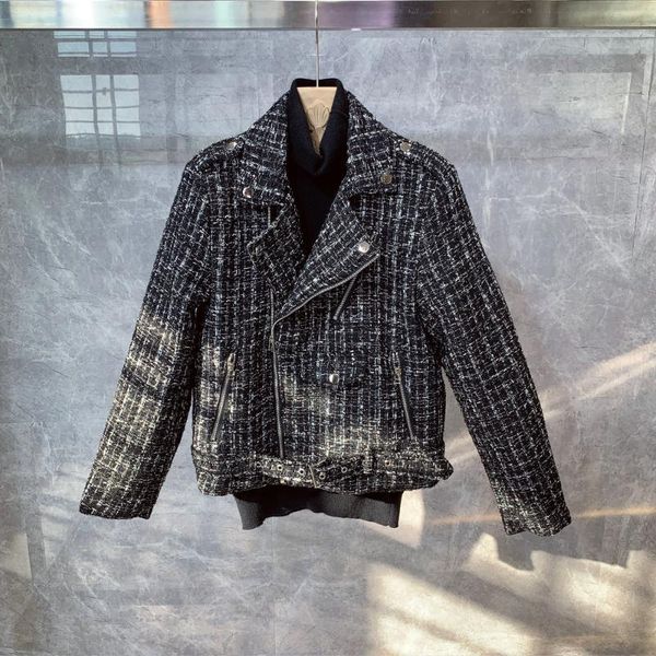 

men's jackets 2022 autumn winter mens vintage plaid jacket casual fashion turn-down collar motorcycle men slim coats b628, Black;brown