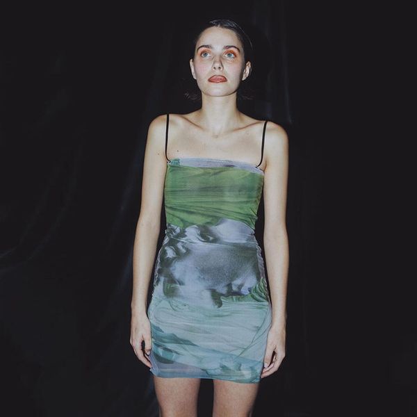

fashion printed patchwork summer women camisole mini dress new casual simple beach vacation party bodycon dress lady, Black;gray
