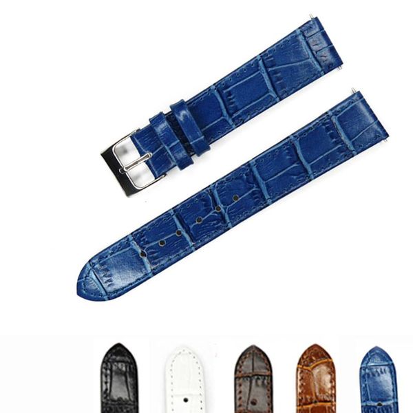 

watch bands strap 18mm 20mm band white soft thin watchband genuine leather for hours man woman blue black brown belt