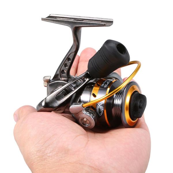 

baitcasting reels mini fishing reel 4bb 5.0:1 ultra smooth metal spinning with collapsible handle rock wheel for pesca