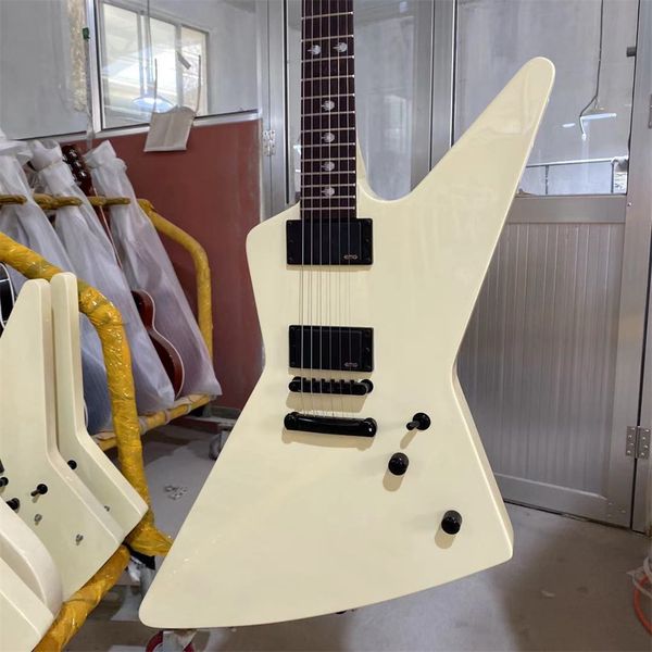 

factory direct explore electric guitar cream white version finger inlay rosewood fingerboard black hardware guitars guitarra