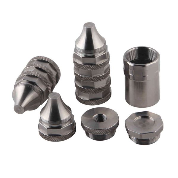 

6.8 inch l 1.4 od stainless steel modular solvent trap fuel filter 1-3/16x24 baffles cups 5/8x24 and 1/2x28 end cap booster jig