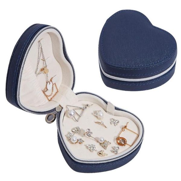 

storage bags protable earrings ring necklace jewellery zipper case gifts travel leather jewelry box organizer display