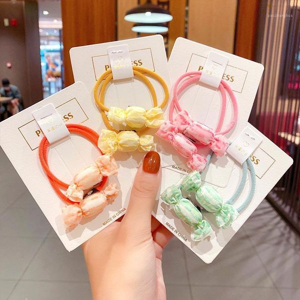 

hair accessories 2pcs cute clip girl ponytail holder headband bow candy color barrettes women elastic headdress1, Slivery;white