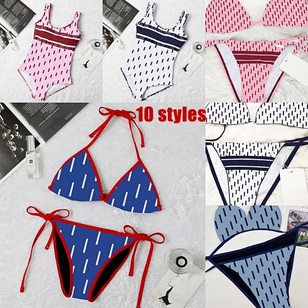 

womens bikini beach bikinis summer splits swimsuit fashion letter printed strappy siamese split 10 style swimwear one piece 2022, White;black