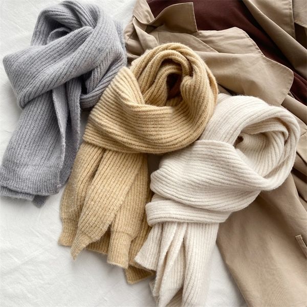 

net red chao fire wool solid color scarf women's autumn and winter 2021 new fashion warm bib tide soft waxy feel, Blue;black