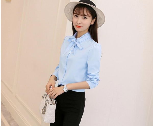 

2021 summer fashion long sleeve women's shirt@28, White