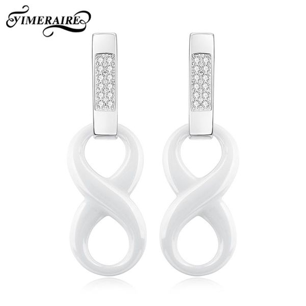 

fashion ceramic earrings 2021 trend women unusual number 8 unique design jewelry accessories christmas gifts stud, Golden;silver