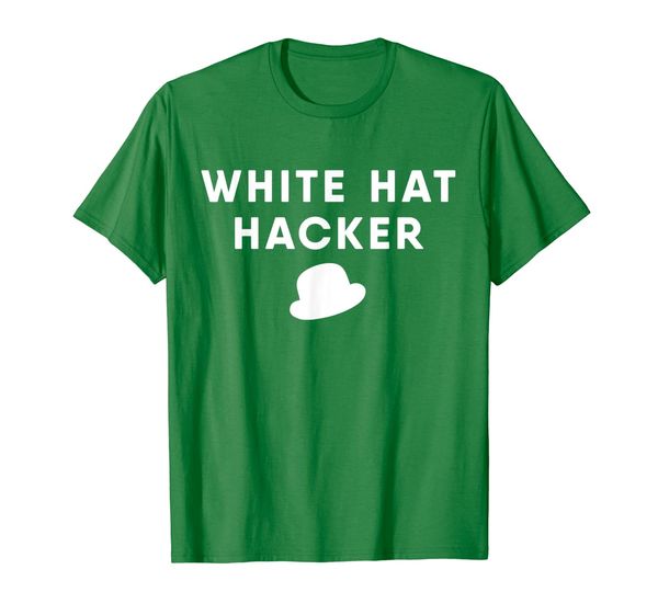 

white hat hacker t-shirt gift for it security engineer, White;black