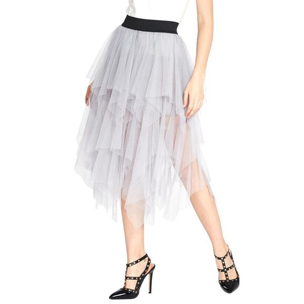 

skirts urban coco women's sheer tutu skirt tulle mesh layered midi, Black