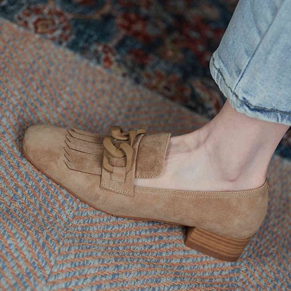 

sandals genuine leather with low heels feminine moccasins toe of square foot sheep suede a1uk, Black