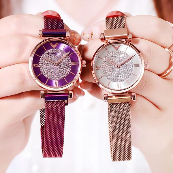 

wristwatches luxury diamond dial women watch quartz stylish magnetic ladies wrist watches business party relogio feminino, Slivery;brown
