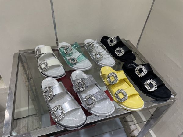 

summer classic women lady casual flat slipper shoes 2021ss style collection full logo package rv2890, Black