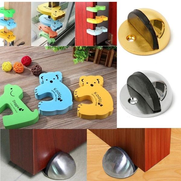 

1pc cartoon key zinc alloy rubber non punching sticker hidden door holders catch floor mounted nail-shardware catches & closers