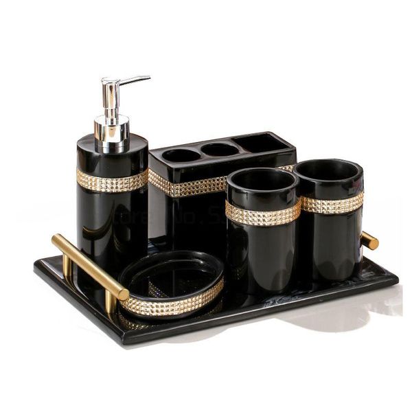 

bath accessory set bathroom household washing five piece tray creative simple couple mouthwash cup