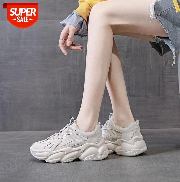 

daddy shoes female ins tide thick-soled sports breathable thin white super #vm8a