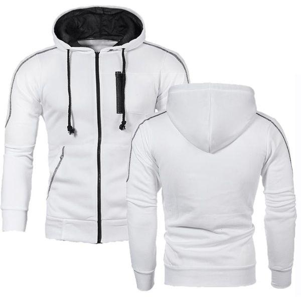 

men's hoodies & sweatshirts 2021 spring autumn hoodie fleece pocket zipper sports casual trend street style men shirt, Black