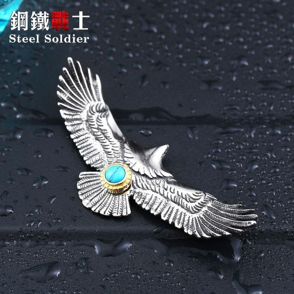 

pendant necklaces steel soldier eagle design style for japan fashion stainless jewelry men and women, Silver