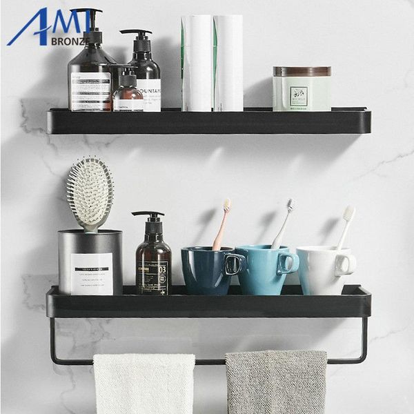 

black space aluminum bathroom shelves single tier shelf shampoo kitchen rack