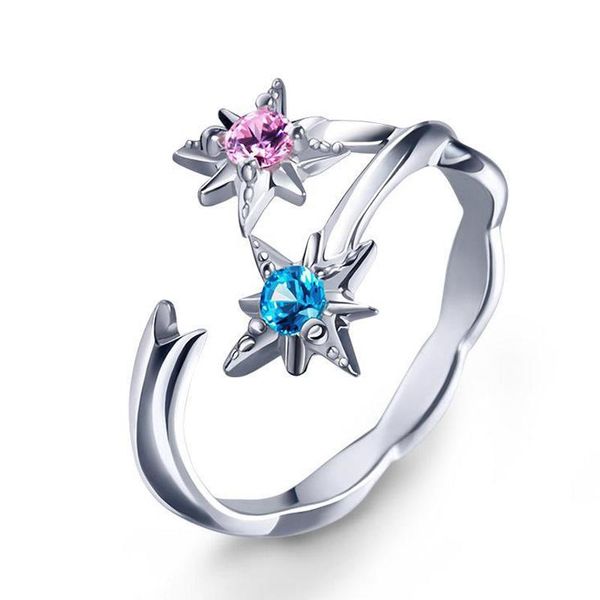 

anime your name wedding couple ring adjustable open rings party cosplay accessories gifts for women cluster, Golden;silver