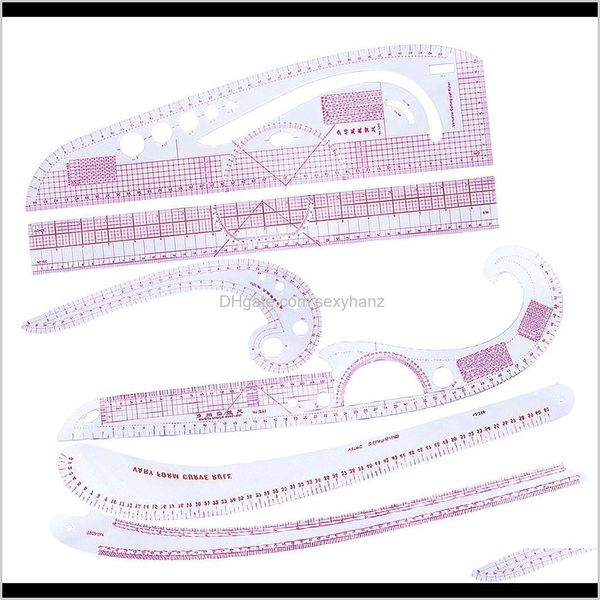 

notions apparel drop delivery 2021 pieces french metric plastic tools curve shaped measure ruler for sewing dressmaking supplies 6 styles mi, Black