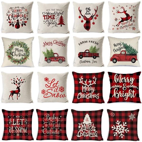 

cushion/decorative pillow christmas cushion cover 45*45cm pillowcase sofa cushions cases cotton linen covers home decor decorative pillows