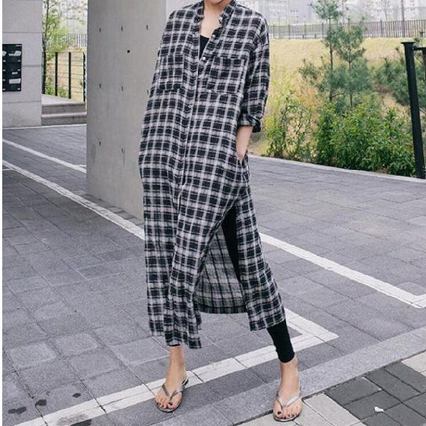 

long dress women split sleeve casual loose female maxi dresses spring autumn 2021 fashion lady vestidos cl565, Black;gray
