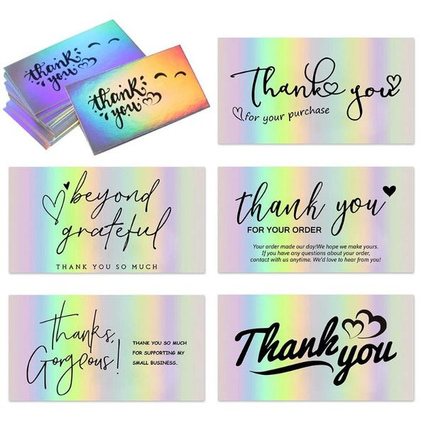 

greeting cards 50pcs thank you for your order reflective beyond grateful labels postcard