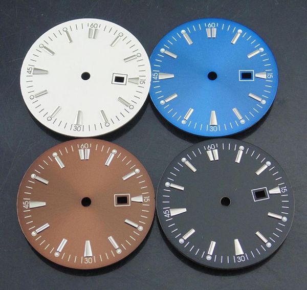 

wristwatches bliger 1 pcs 35mm watch dial fit miyota 8205/8215/821a,mingzhu 2813/3804,eta 2836/2824 movement case black round, Slivery;brown